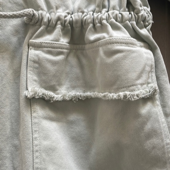 Zara denim oversized jacket w waist tie in green NWOT - Picture 13 of 17